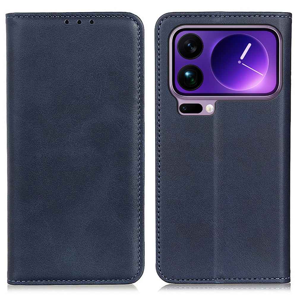 For Xiaomi 17 Pro Case Split Leather Flip Wallet Phone Cover - Blue