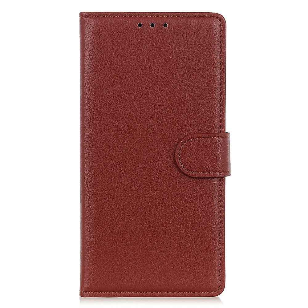 For Xiaomi 17 Pro Wallet Case PU Leather Phone Cover Litchi Texture - Brown