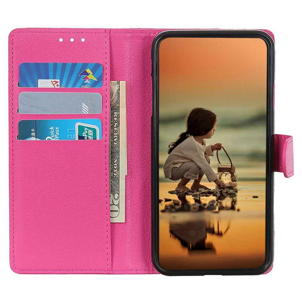 For Xiaomi 17 Pro Wallet Case PU Leather Phone Cover Litchi Texture - Rose