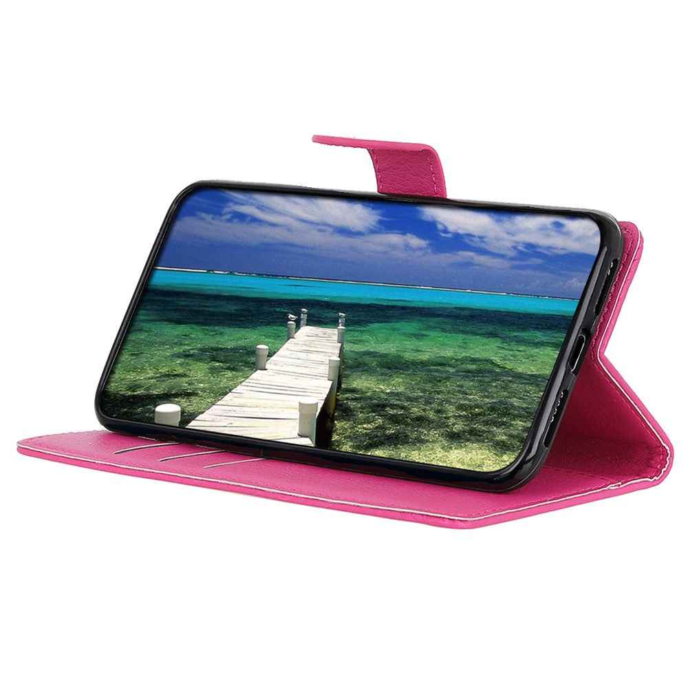 For Xiaomi 17 Pro Wallet Case PU Leather Phone Cover Litchi Texture - Rose