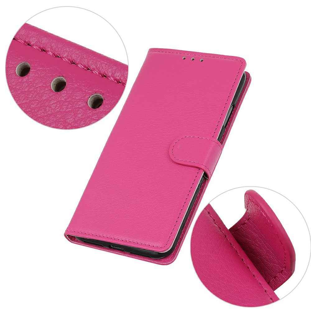 For Xiaomi 17 Pro Wallet Case PU Leather Phone Cover Litchi Texture - Rose