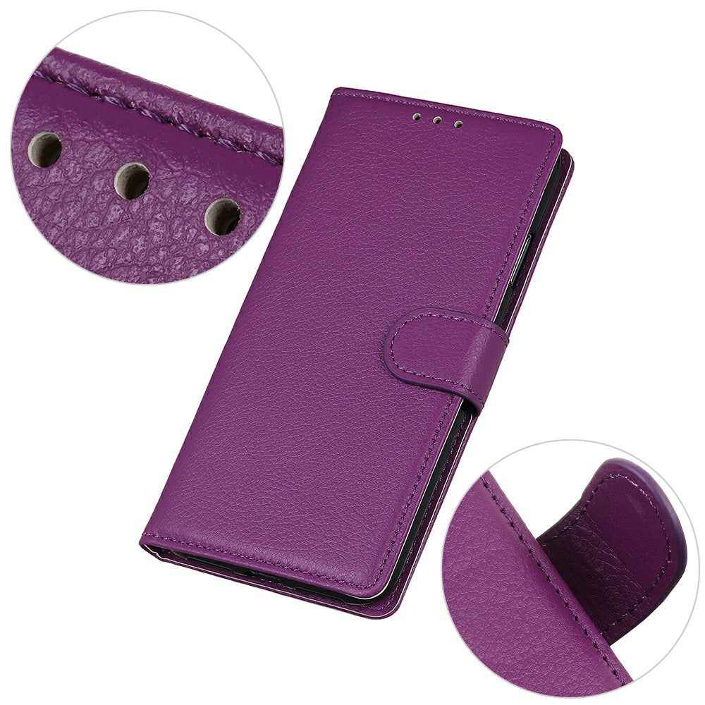 For Xiaomi 17 Pro Wallet Case PU Leather Phone Cover Litchi Texture - Purple