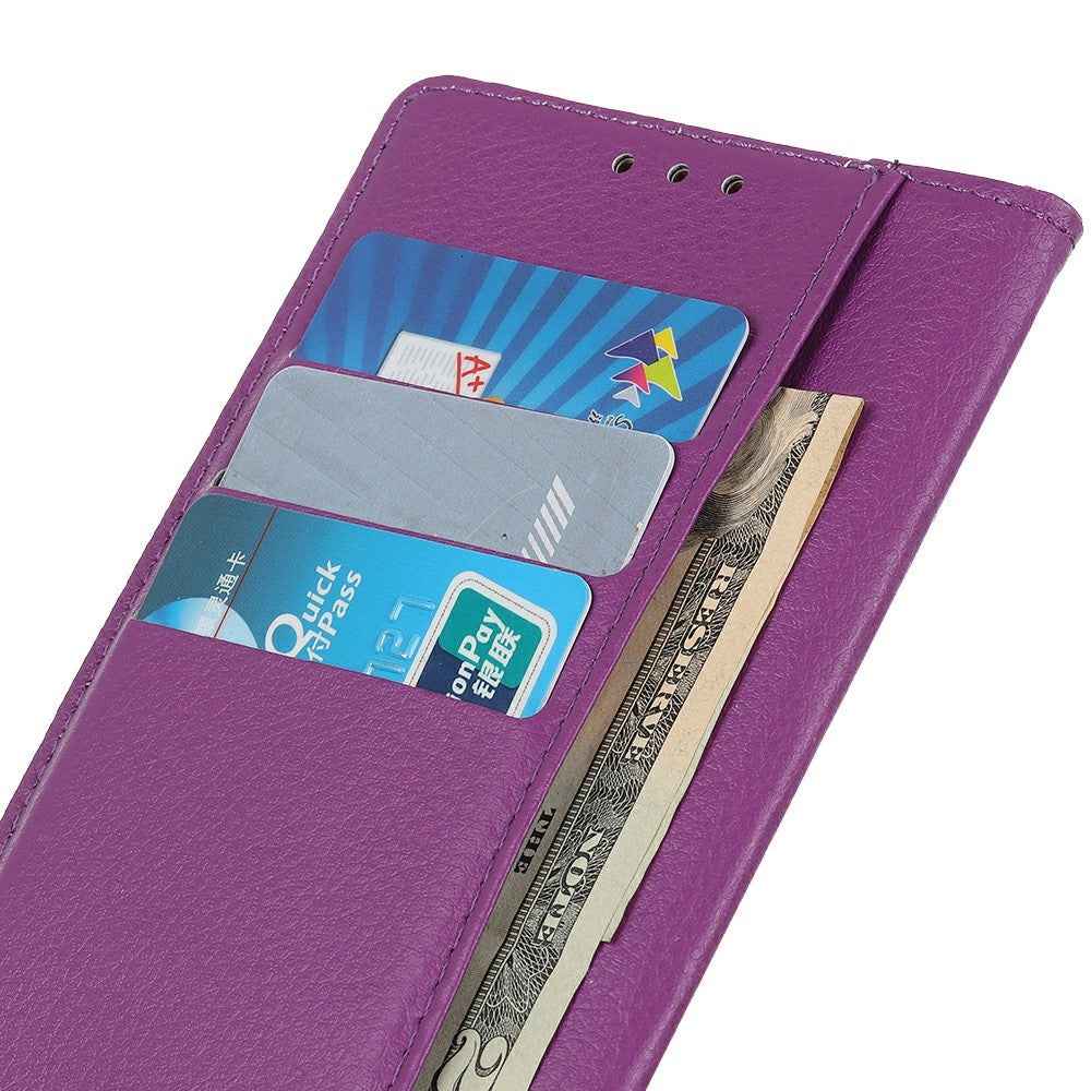 For Xiaomi 17 Pro Wallet Case PU Leather Phone Cover Litchi Texture - Purple