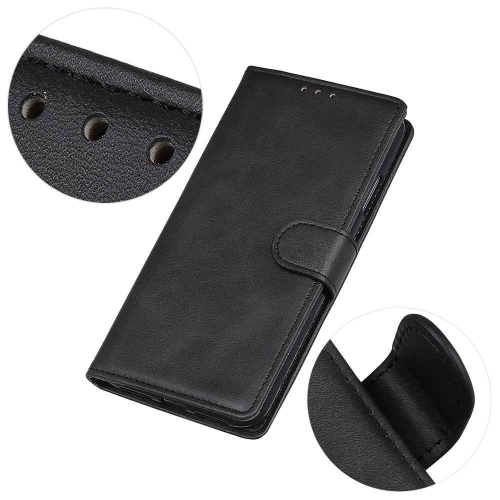 For Xiaomi 17 Pro Case Cowhide Texture Leather Wallet Stand Phone Cover - Black