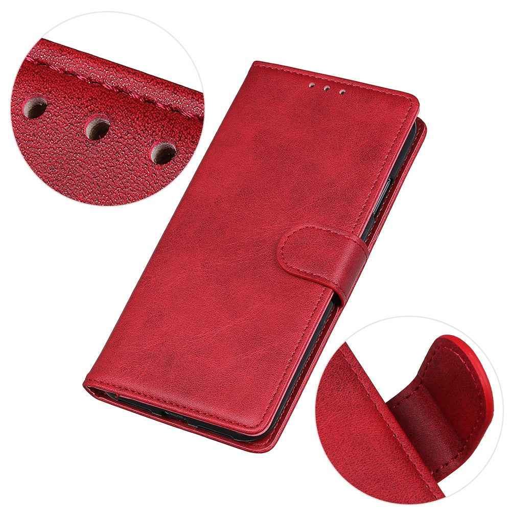 For Xiaomi 17 Pro Case Cowhide Texture Leather Wallet Stand Phone Cover - Red