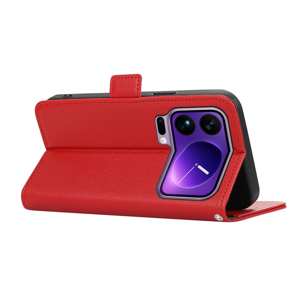 ABEEL For Xiaomi 17 Pro Max Case Litchi Texture Leather RFID Blocking Phone Cover - Red