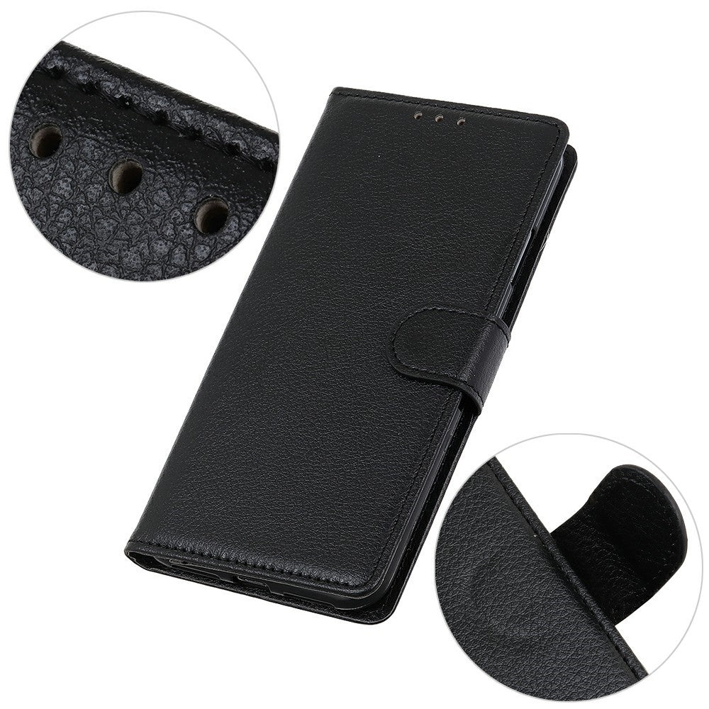 For Xiaomi 17 Pro Max Wallet Case PU Leather Phone Cover Litchi Texture - Black