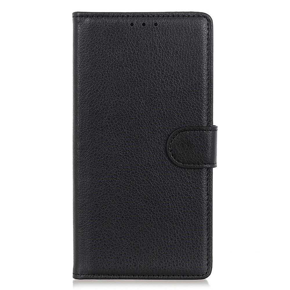 For Xiaomi 17 Pro Max Wallet Case PU Leather Phone Cover Litchi Texture - Black