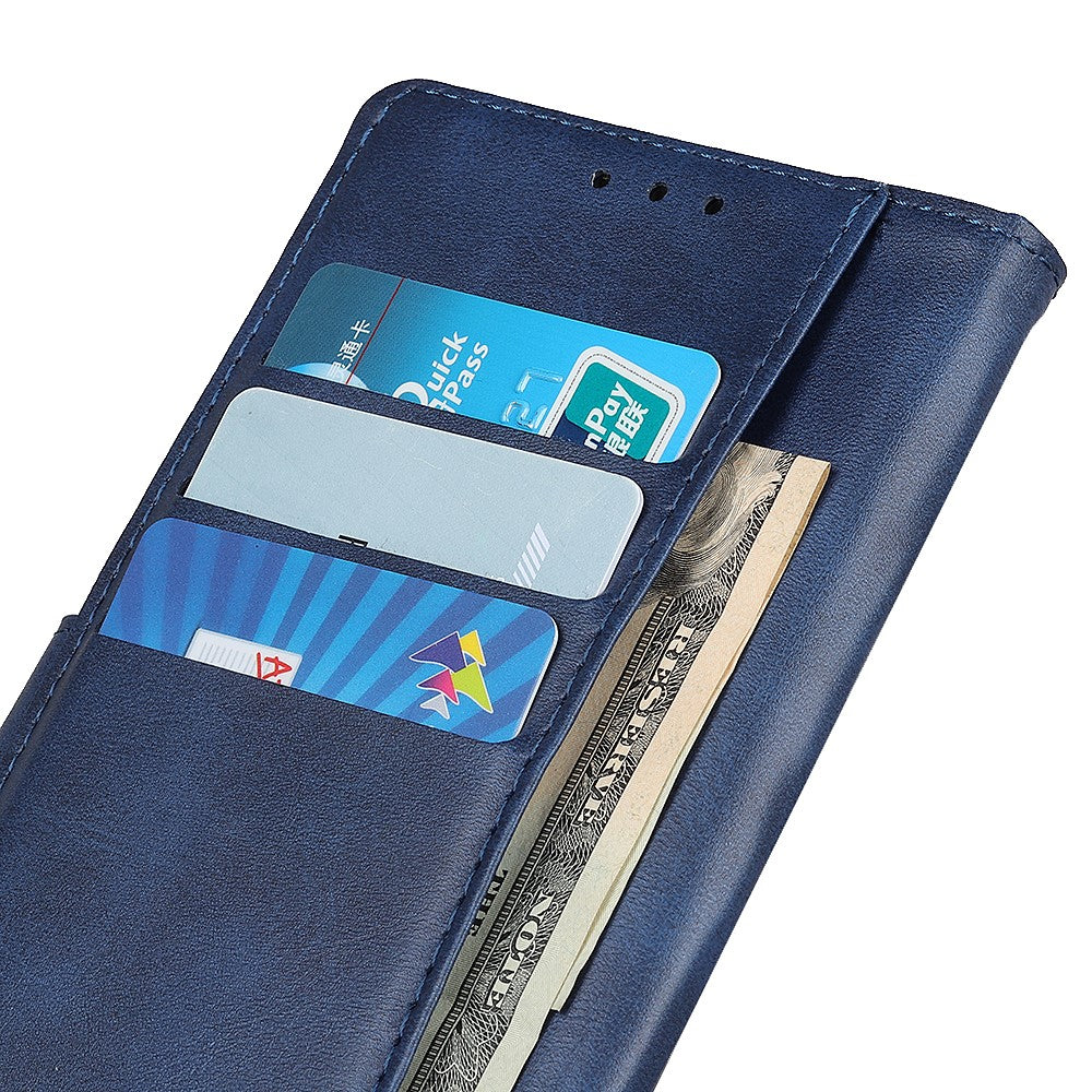 For Xiaomi 17 Pro Max Case Cowhide Texture Leather Wallet Stand Phone Cover - Blue