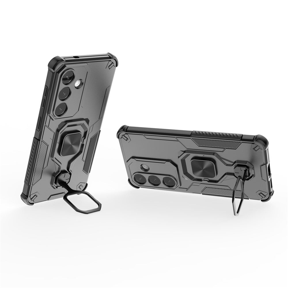 For-Samsung-Galaxy-S26-/-S26-Pro-Case-Rotatable-Ring-Kickstand-PC-+-TPU-Shockproof-Phone-Cover-Black