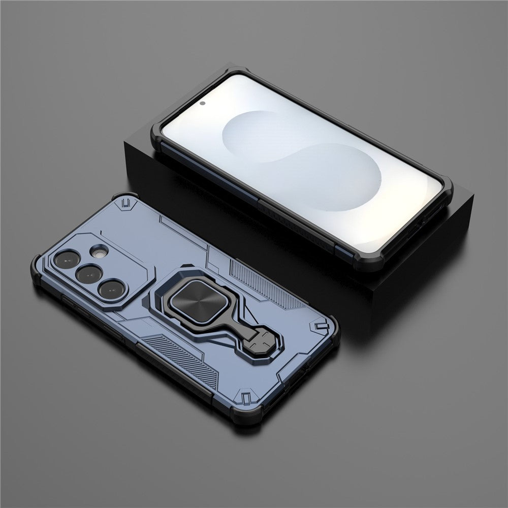 For-Samsung-Galaxy-S26-/-S26-Pro-Case-Rotatable-Ring-Kickstand-PC-+-TPU-Shockproof-Phone-Cover-Navy-Blue