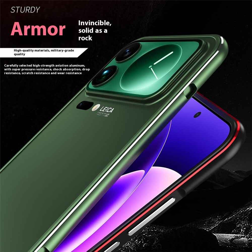 For Xiaomi 17 Pro Bumper Case Lens Protector Dual Color Metal Frame Phone Cover with Screw Lock - Black / Blue