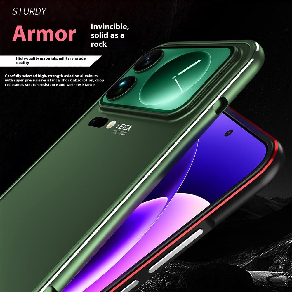 For Xiaomi 17 Pro Max Bumper Case Lens Protector Dual Color Metal Frame Phone Cover with Screw Lock - Silver