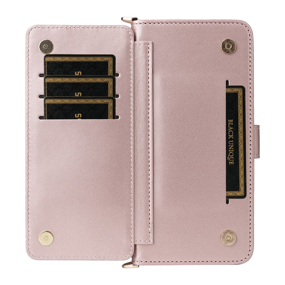 For-Samsung-Galaxy-S26-/-S26-Pro-Case-with-Shoulder-/-Wrist-Strap-Leather-Phone-Cover-Stand-Wallet-Pink