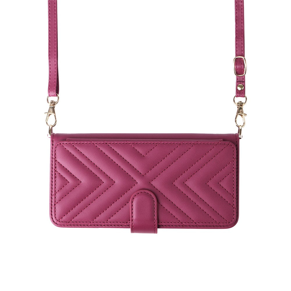 For-Samsung-Galaxy-S26-/-S26-Pro-Case-with-Shoulder-/-Wrist-Strap-Leather-Phone-Cover-Stand-Wallet-Rose