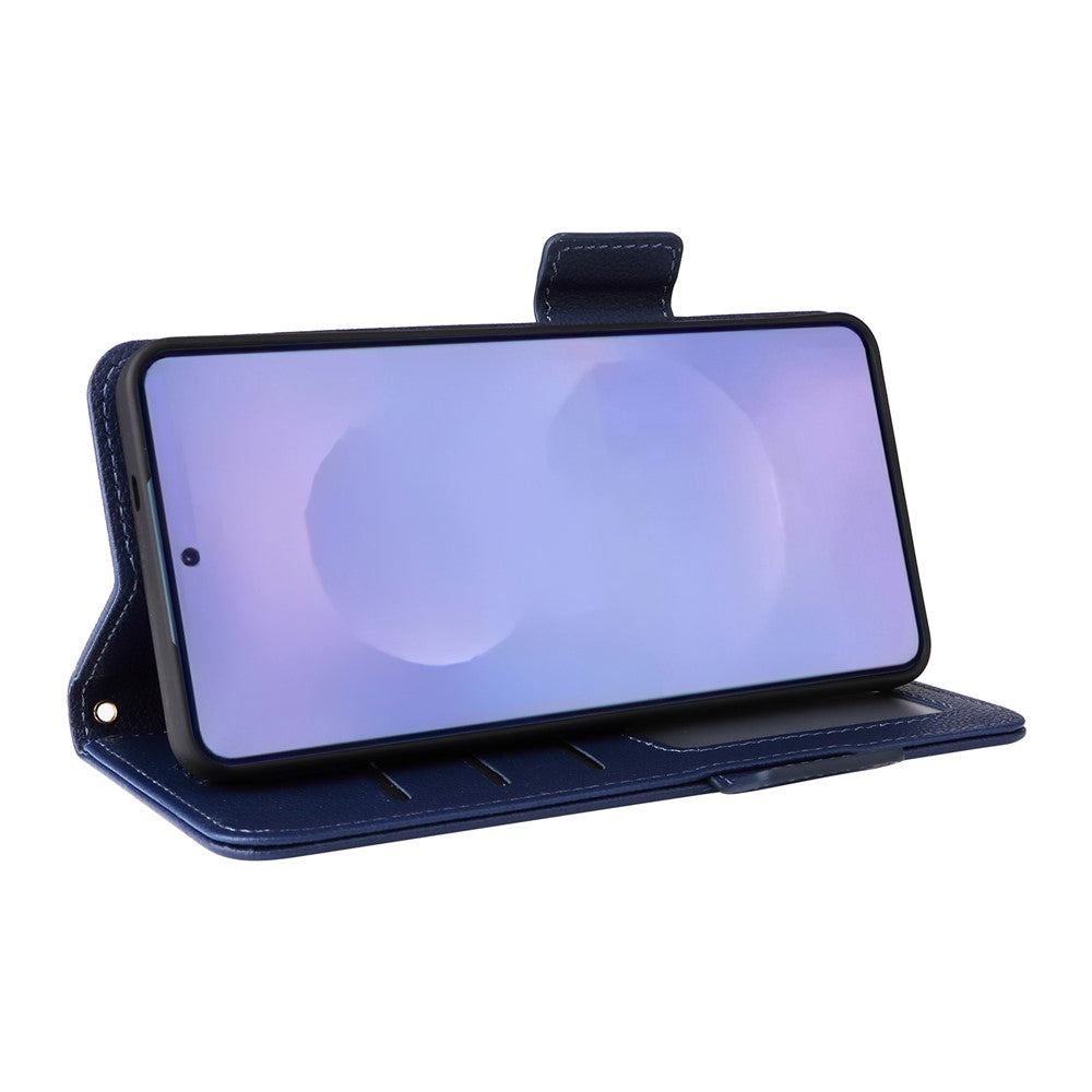 For-Samsung-Galaxy-S26-/-S26-Pro-Case-Litchi-Texture-Wallet-Leather-Phone-Cover-with-Wrist-Strap-Dark-Blue