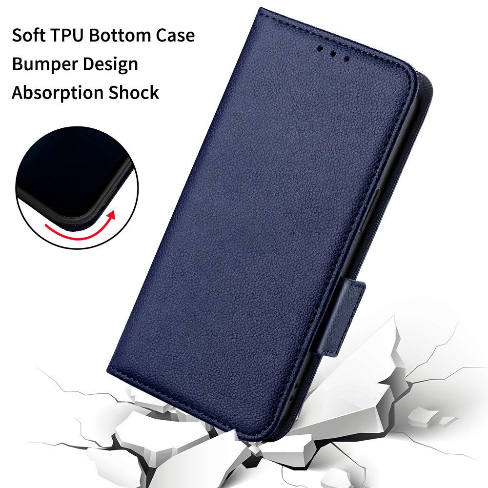 For-Samsung-Galaxy-S26-/-S26-Pro-Case-Litchi-Texture-Wallet-Leather-Phone-Cover-with-Wrist-Strap-Dark-Blue