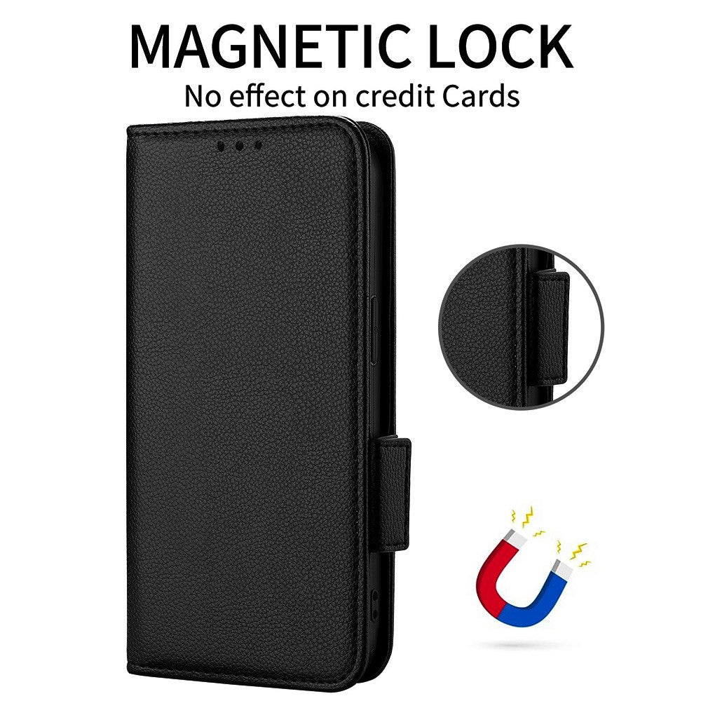 For-Samsung-Galaxy-S26-/-S26-Pro-Case-Litchi-Texture-Wallet-Leather-Phone-Cover-with-Wrist-Strap-Black