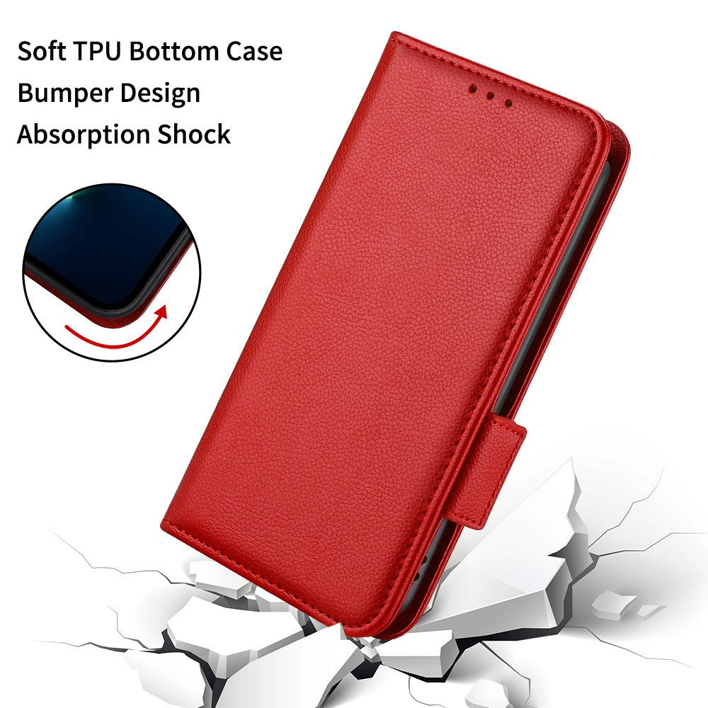 For-Samsung-Galaxy-S26-/-S26-Pro-Case-Litchi-Texture-Wallet-Leather-Phone-Cover-with-Wrist-Strap-Red