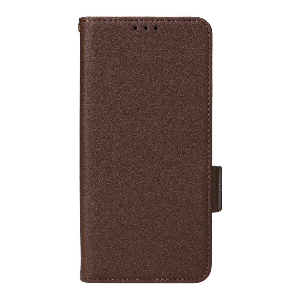 For-Samsung-Galaxy-S26-/-S26-Pro-Case-Litchi-Texture-Wallet-Leather-Phone-Cover-with-Wrist-Strap-Brown