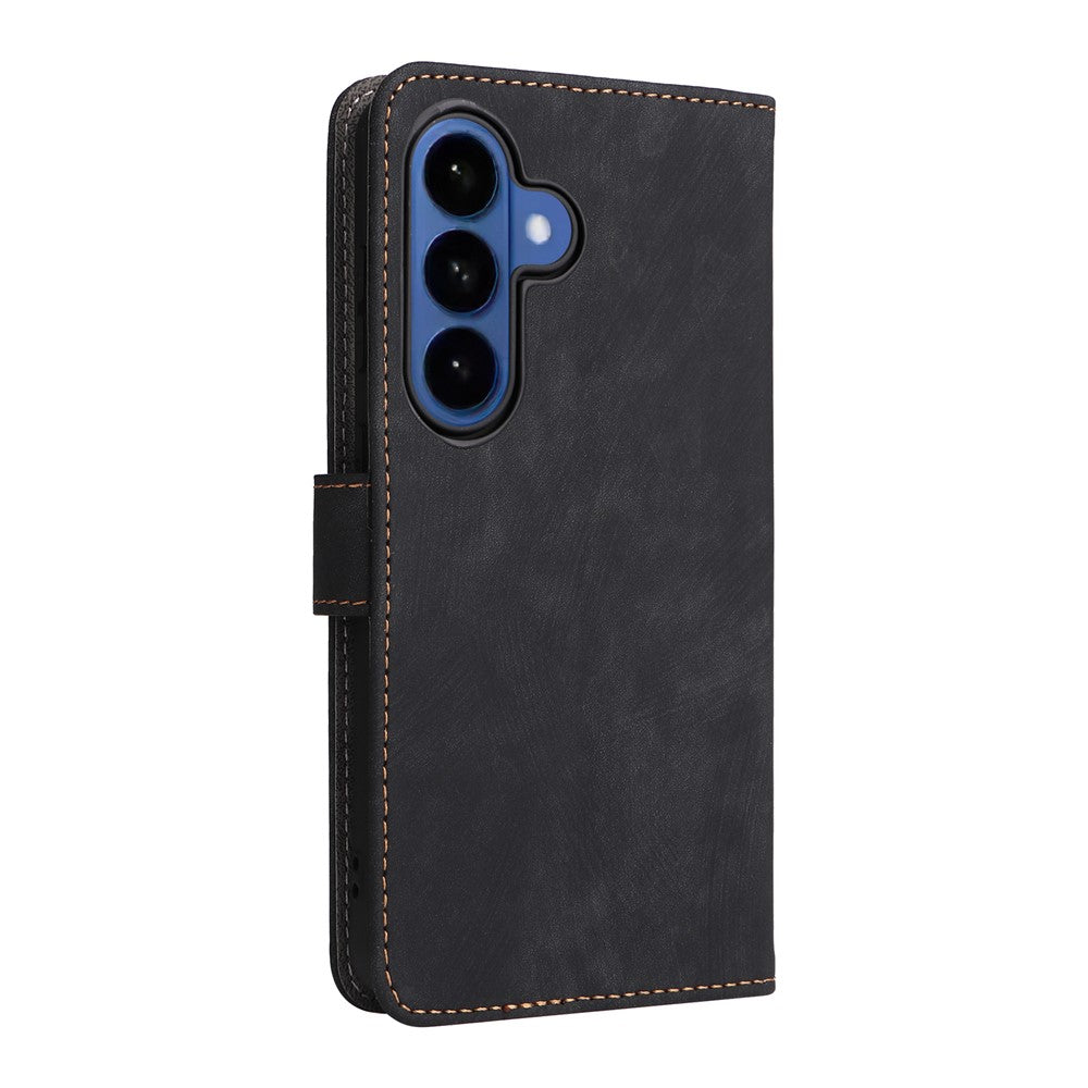 For-Samsung-Galaxy-S26-/-S26-Pro-Case-Wallet-RFID-Blocking-PU-Leather-Phone-Cover-Stand-with-Strap-Black