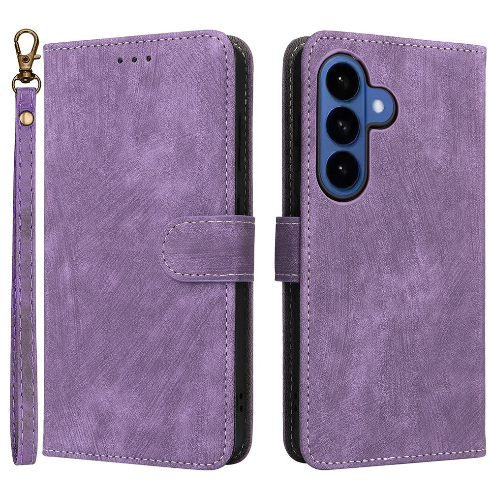 For-Samsung-Galaxy-S26-/-S26-Pro-Case-Wallet-RFID-Blocking-PU-Leather-Phone-Cover-Stand-with-Strap-Purple