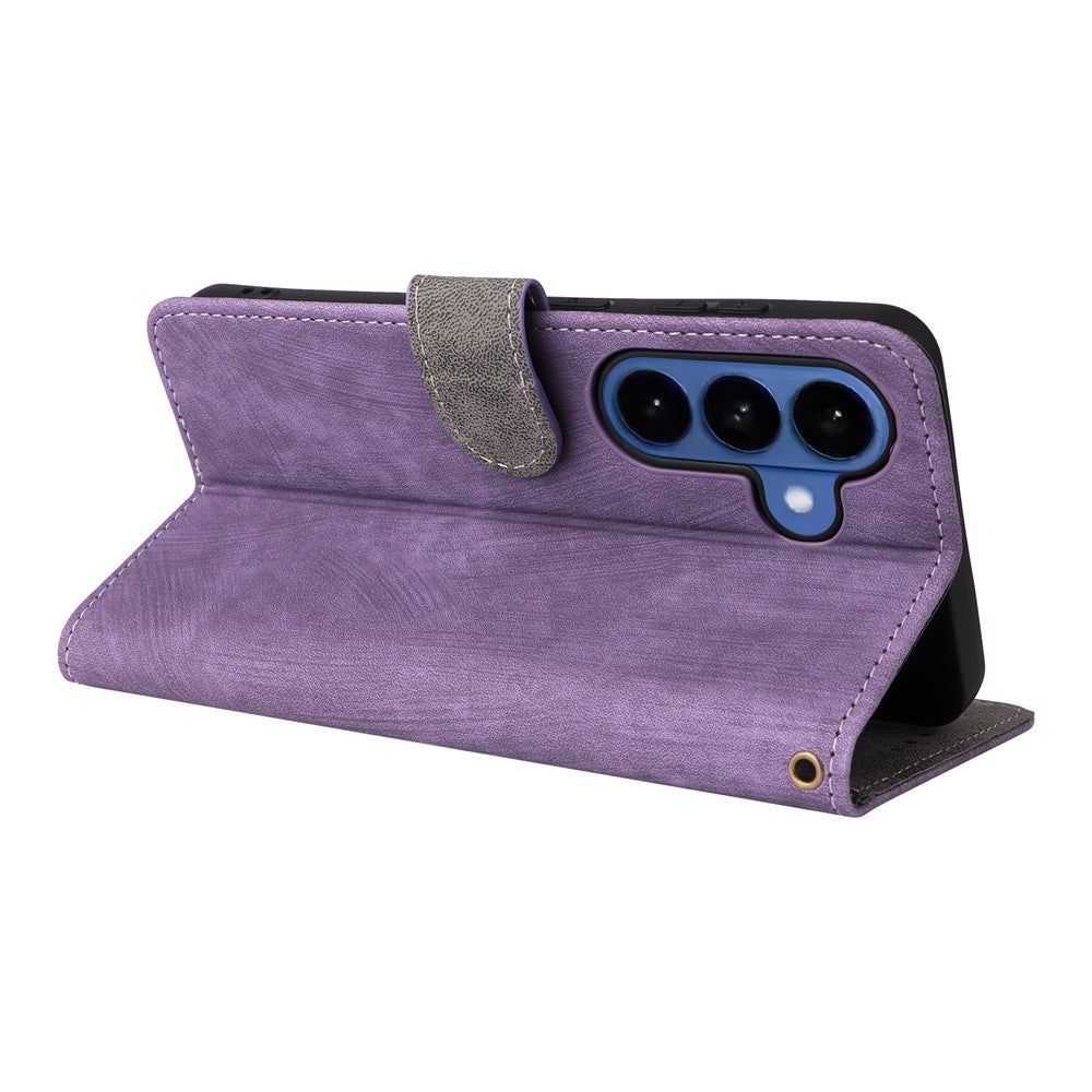 For-Samsung-Galaxy-S26-/-S26-Pro-Case-Wallet-RFID-Blocking-PU-Leather-Phone-Cover-Stand-with-Strap-Purple