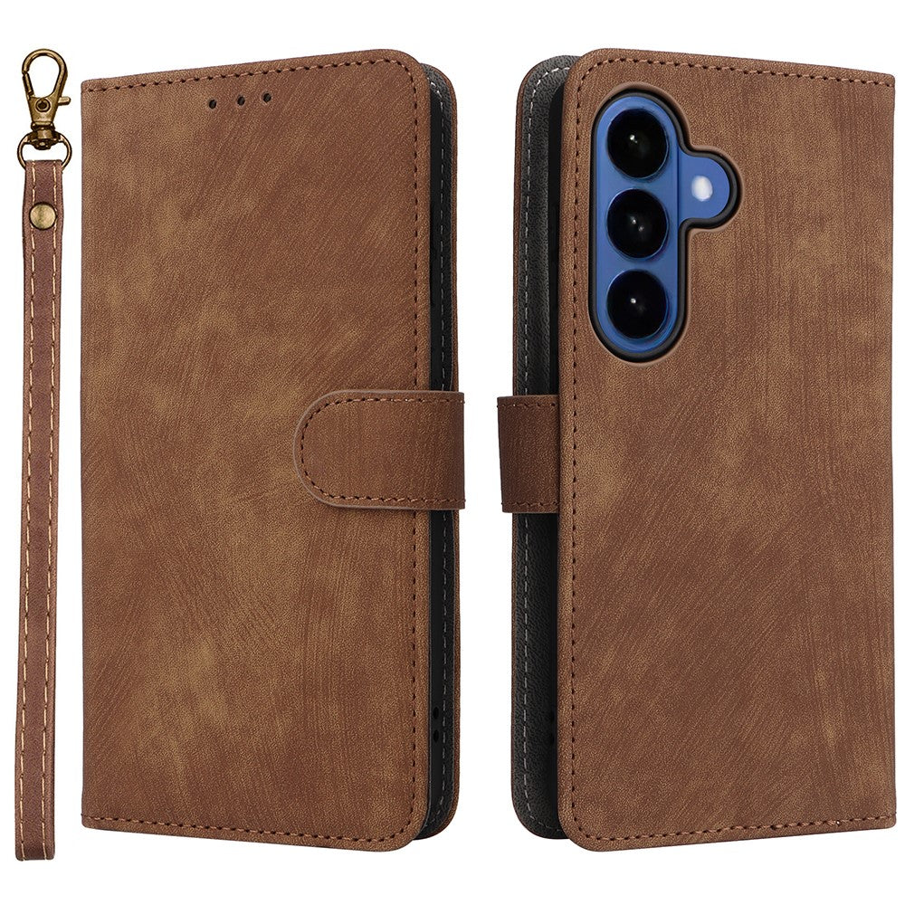 For-Samsung-Galaxy-S26-/-S26-Pro-Case-Wallet-RFID-Blocking-PU-Leather-Phone-Cover-Stand-with-Strap-Brown
