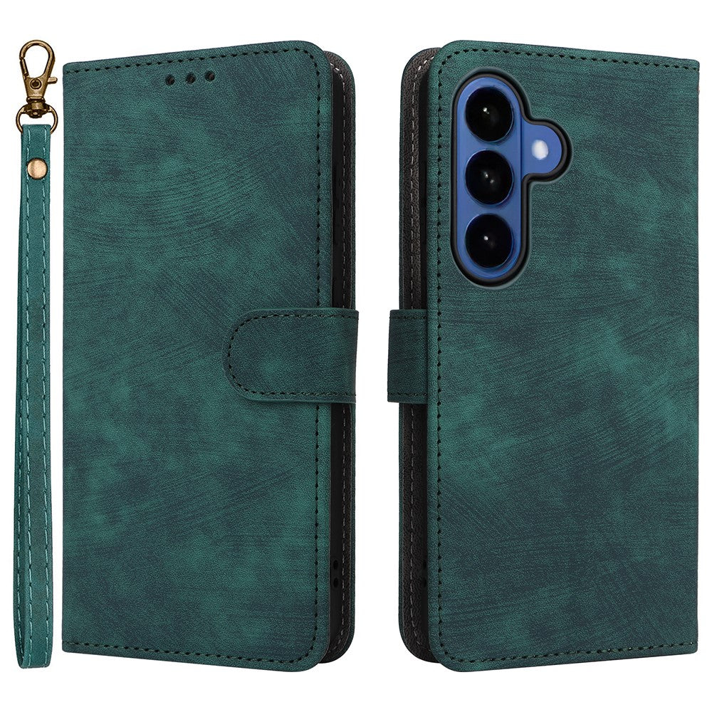 For-Samsung-Galaxy-S26-/-S26-Pro-Case-Wallet-RFID-Blocking-PU-Leather-Phone-Cover-Stand-with-Strap-Green