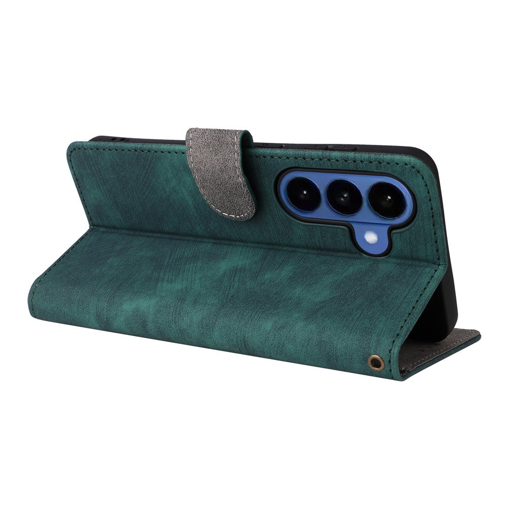 For-Samsung-Galaxy-S26-/-S26-Pro-Case-Wallet-RFID-Blocking-PU-Leather-Phone-Cover-Stand-with-Strap-Green