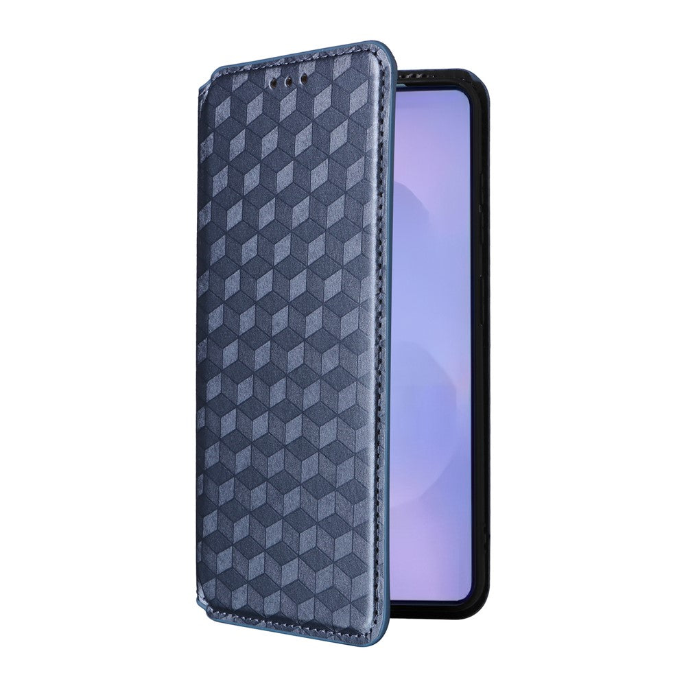 For-Samsung-Galaxy-S26-/-S26-Pro-Case-Wallet-Rhombus-Imprinted-Leather-Phone-Cover-Blue