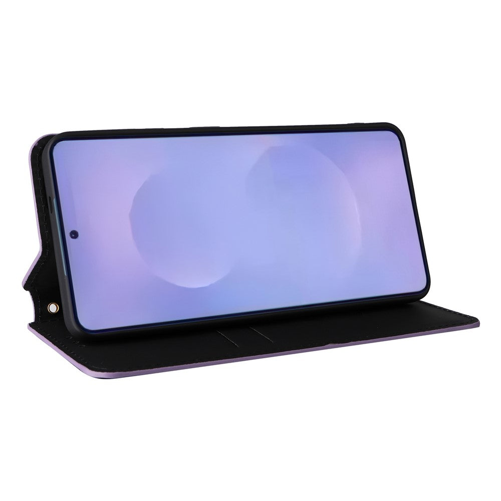 For-Samsung-Galaxy-S26-/-S26-Pro-Case-Wallet-Rhombus-Imprinted-Leather-Phone-Cover-Purple