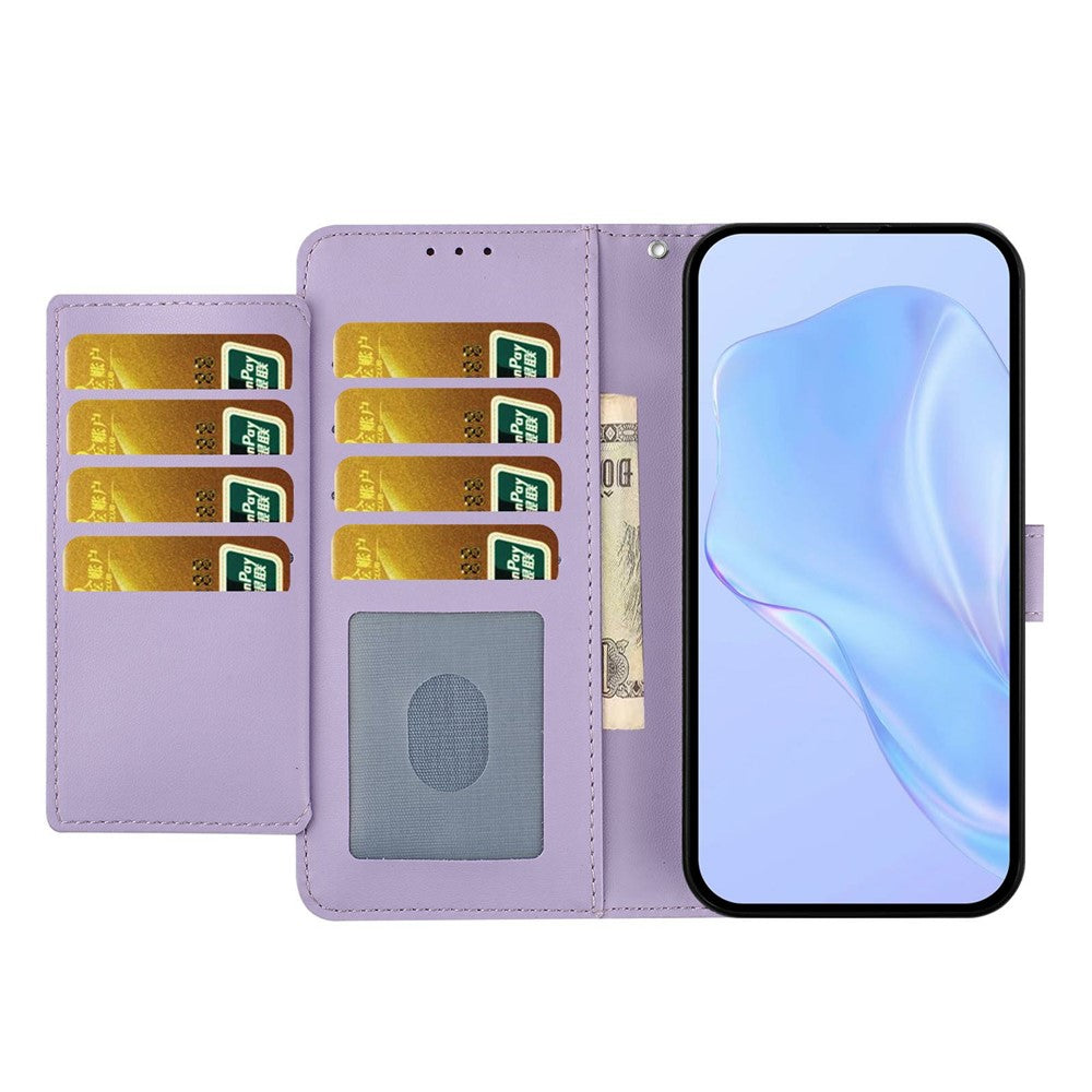 For Xiaomi Redmi Note 15 Pro 5G (Global) Wallet Case with Strap / Multiple Card Slots Solid Color Leather Stand Phone Cover - Purple