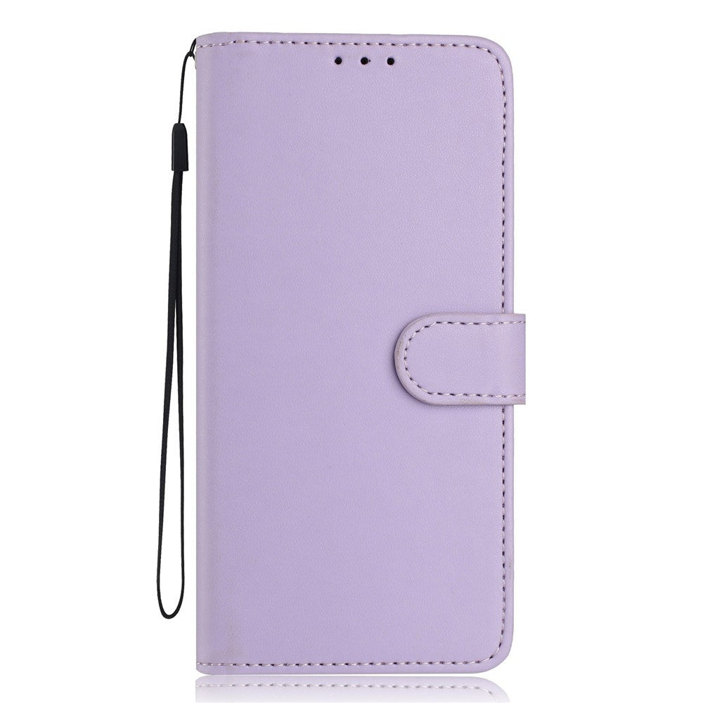 For Xiaomi Redmi Note 15 Pro 5G (Global) Wallet Case with Strap / Multiple Card Slots Solid Color Leather Stand Phone Cover - Purple