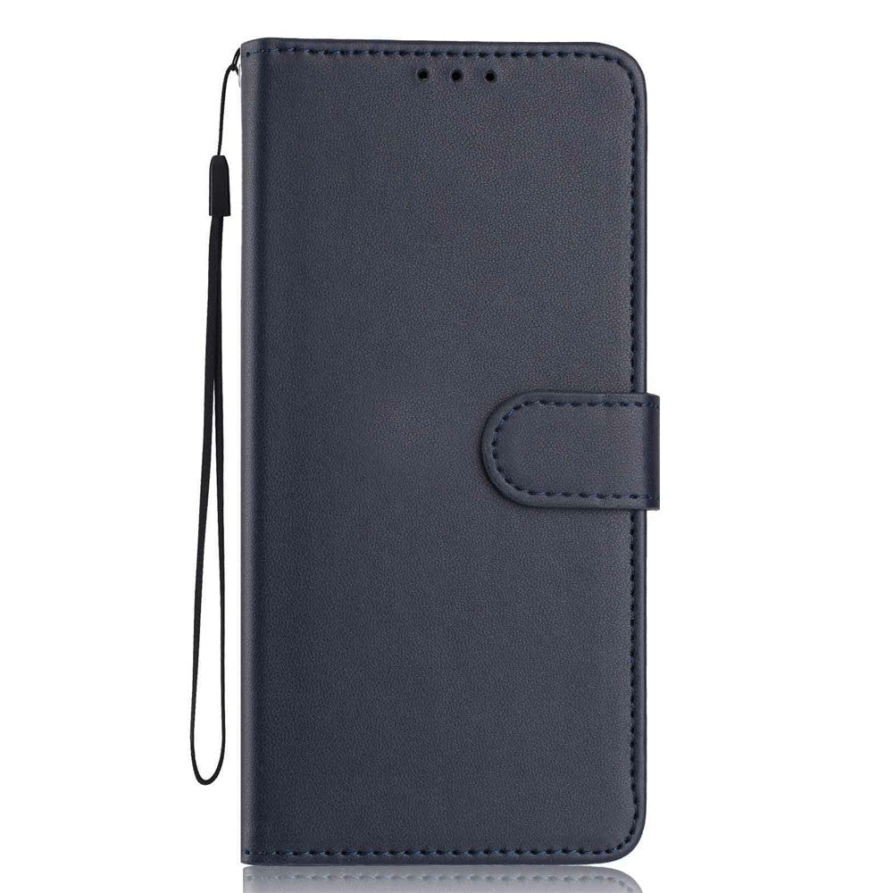 For Xiaomi Poco M8 Pro 5G / Redmi Note 15 Pro+ 5G (Global) Wallet Case with Strap / Multiple Card Slots Solid Color Leather Stand Phone Cover - Blue