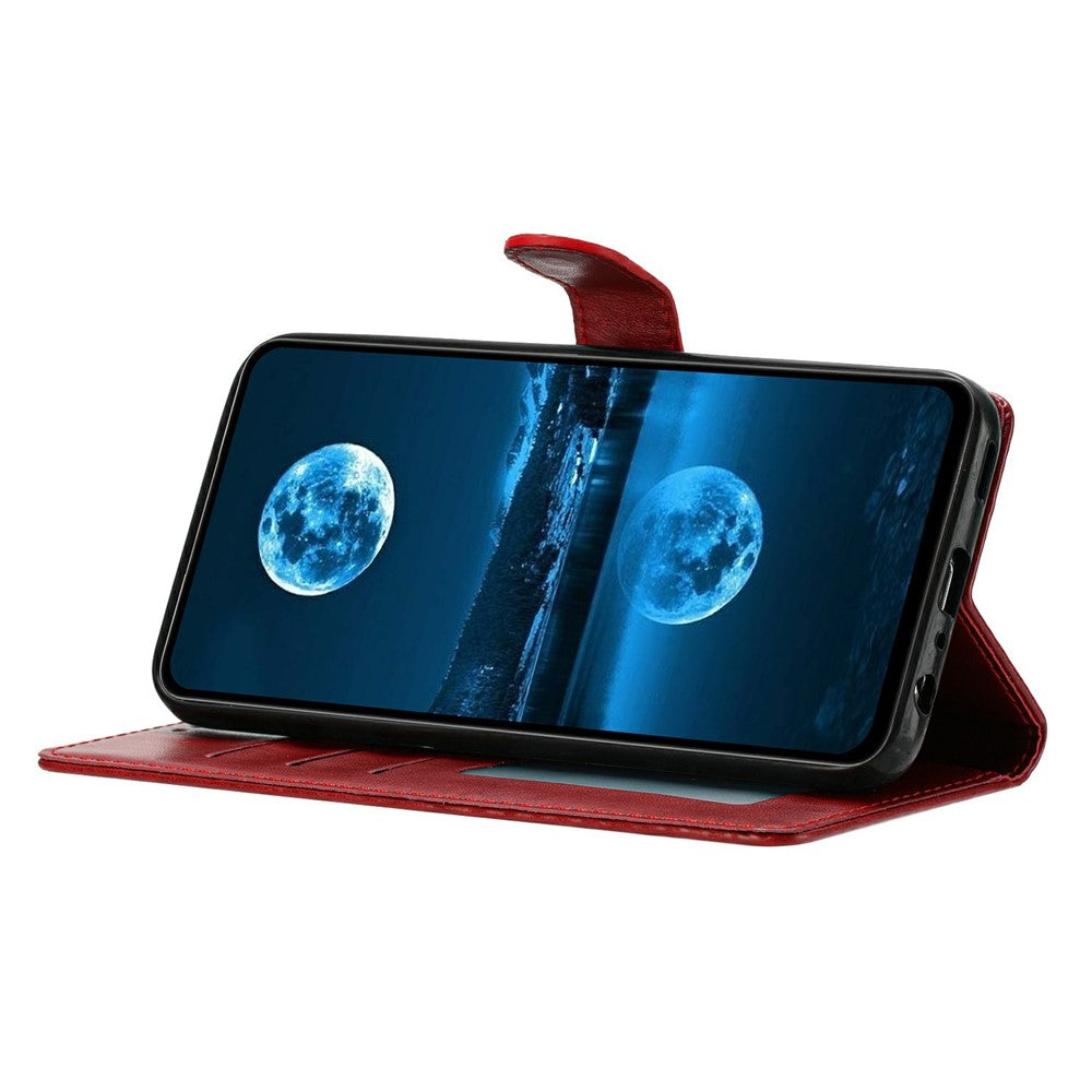 For Xiaomi Redmi Note 15 Pro 5G (Global) Leather Case Wallet Stand Phone Cover with Handy Strap - Red