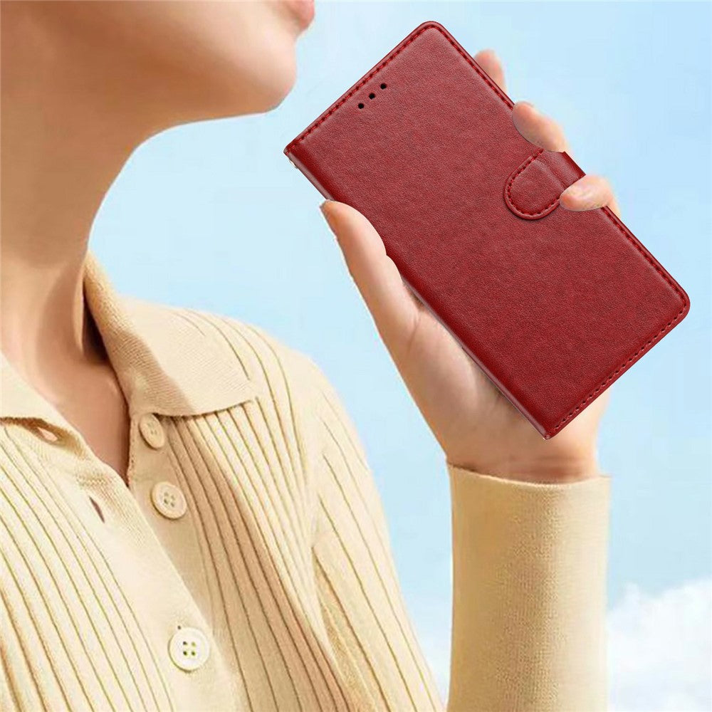 For Xiaomi Redmi Note 15 Pro 5G (Global) Leather Case Wallet Stand Phone Cover with Handy Strap - Red