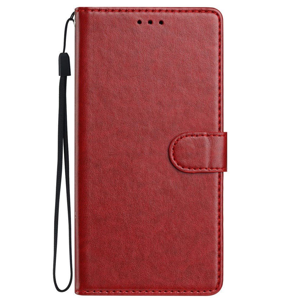For Xiaomi Redmi Note 15 Pro 5G (Global) Leather Case Wallet Stand Phone Cover with Handy Strap - Red