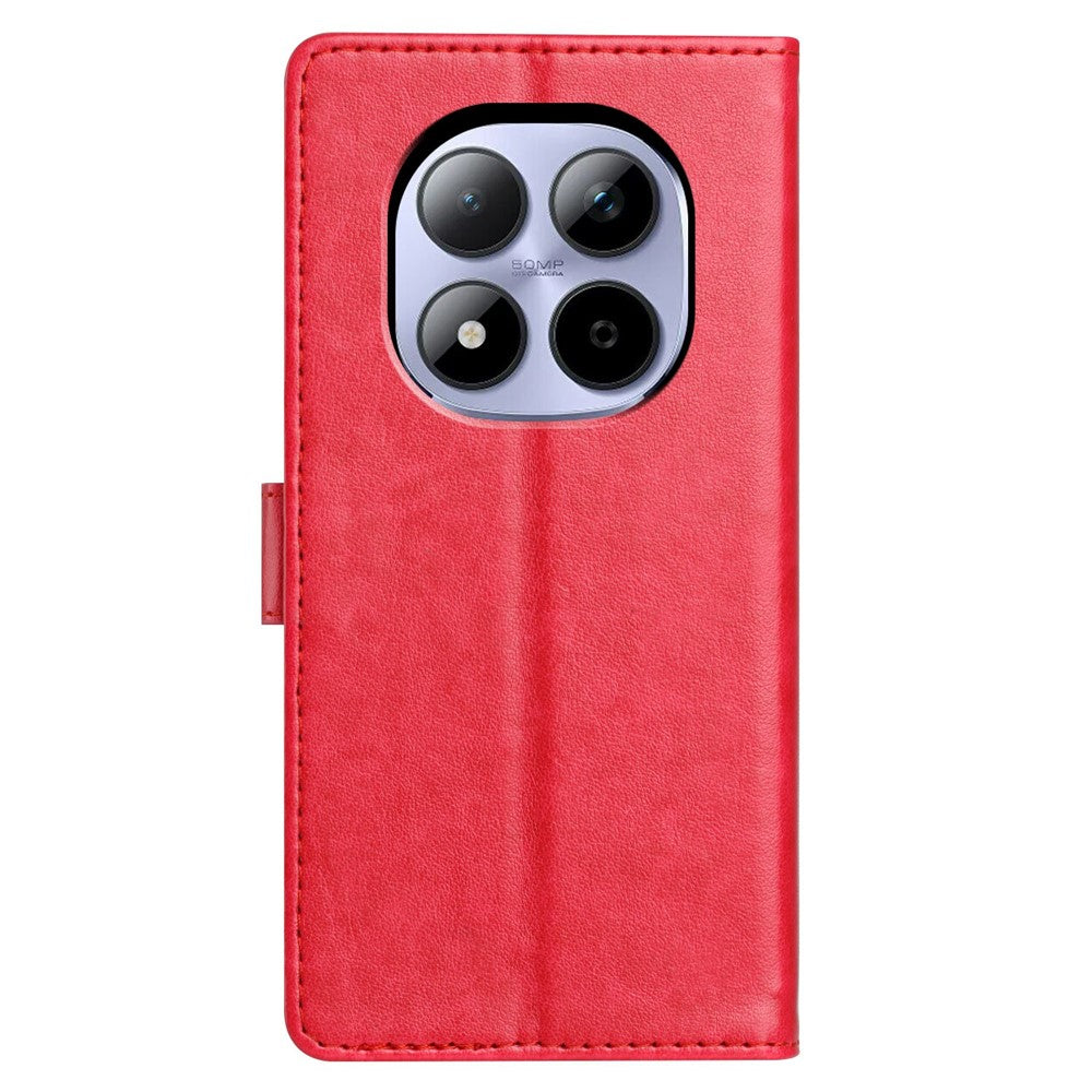 For Xiaomi Redmi Note 15 Pro 5G (Global) Leather Case Wallet Stand Phone Cover with Handy Strap - Rose