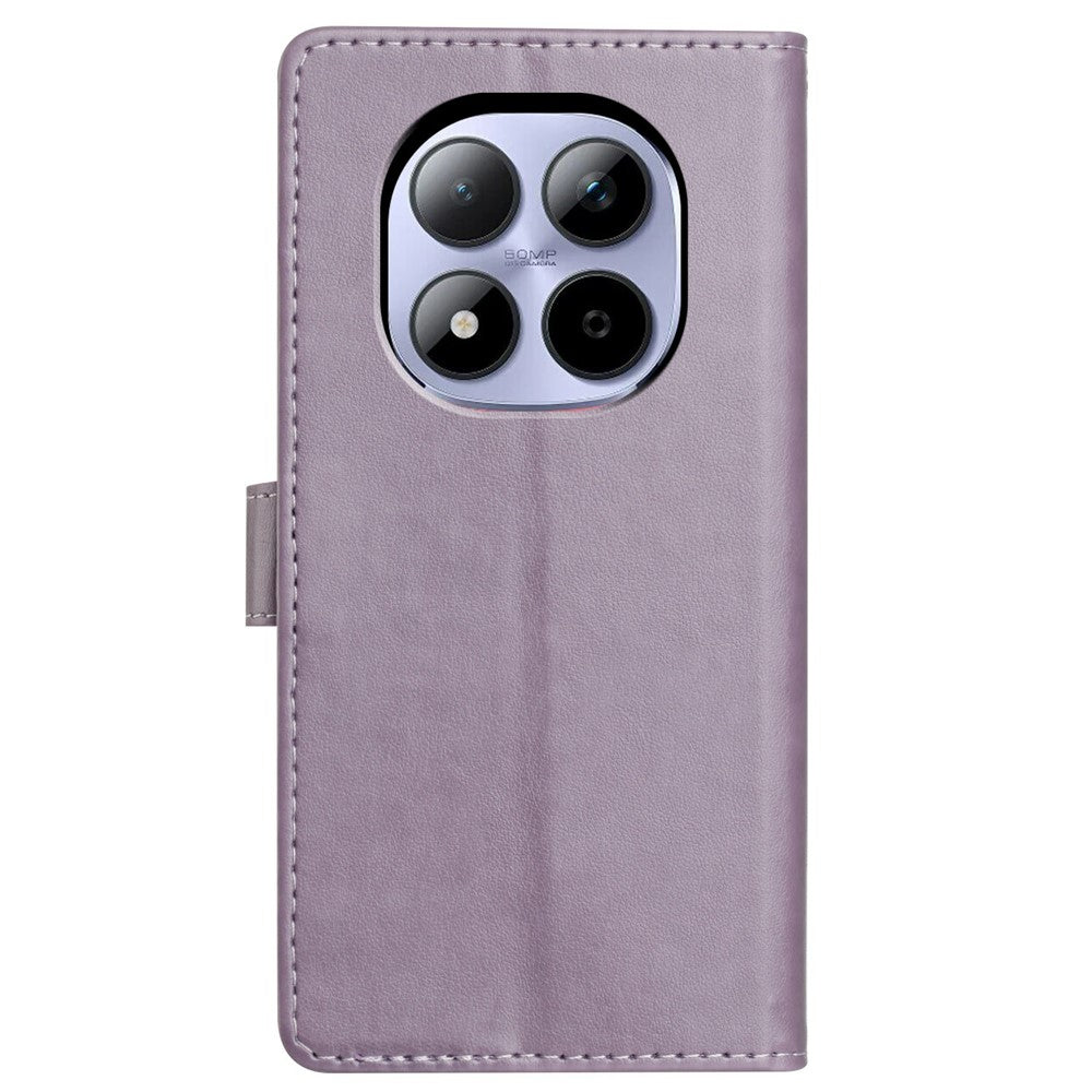 For Xiaomi Redmi Note 15 Pro 5G (Global) Leather Case Wallet Stand Phone Cover with Handy Strap - Purple