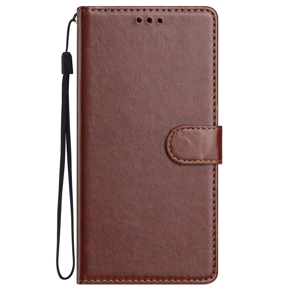 For Xiaomi Redmi Note 15 Pro 5G (Global) Leather Case Wallet Stand Phone Cover with Handy Strap - Brown