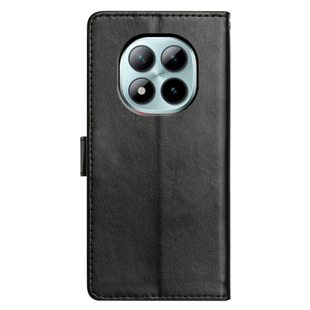 For Xiaomi Poco M8 Pro 5G / Redmi Note 15 Pro+ 5G (Global) Leather Case Wallet Stand Phone Cover with Handy Strap - Black