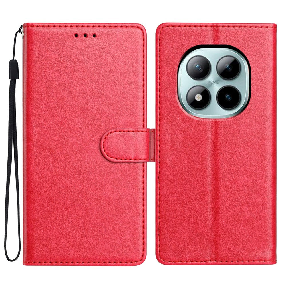 For Xiaomi Poco M8 Pro 5G / Redmi Note 15 Pro+ 5G (Global) Leather Case Wallet Stand Phone Cover with Handy Strap - Rose