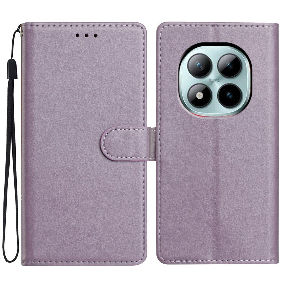 For Xiaomi Poco M8 Pro 5G / Redmi Note 15 Pro+ 5G (Global) Leather Case Wallet Stand Phone Cover with Handy Strap - Purple