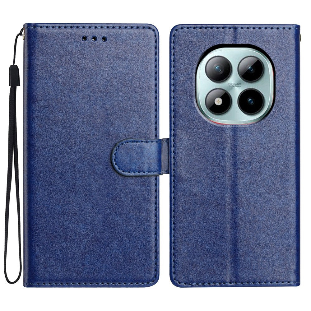 For Xiaomi Poco M8 Pro 5G / Redmi Note 15 Pro+ 5G (Global) Leather Case Wallet Stand Phone Cover with Handy Strap - Blue
