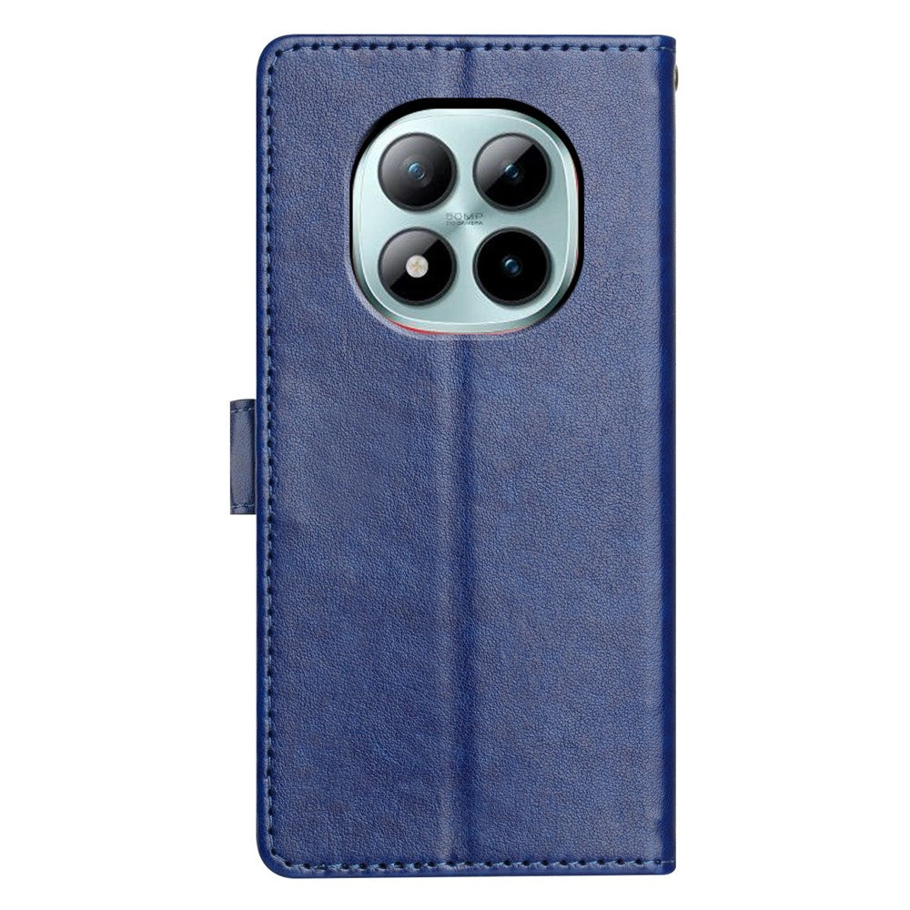 For Xiaomi Poco M8 Pro 5G / Redmi Note 15 Pro+ 5G (Global) Leather Case Wallet Stand Phone Cover with Handy Strap - Blue