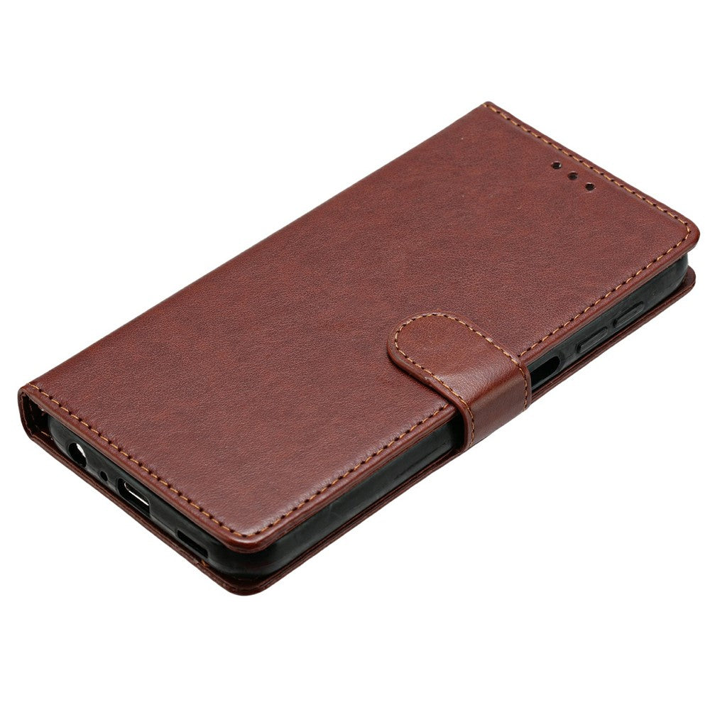 For Xiaomi Poco M8 Pro 5G / Redmi Note 15 Pro+ 5G (Global) Leather Case Wallet Stand Phone Cover with Handy Strap - Brown