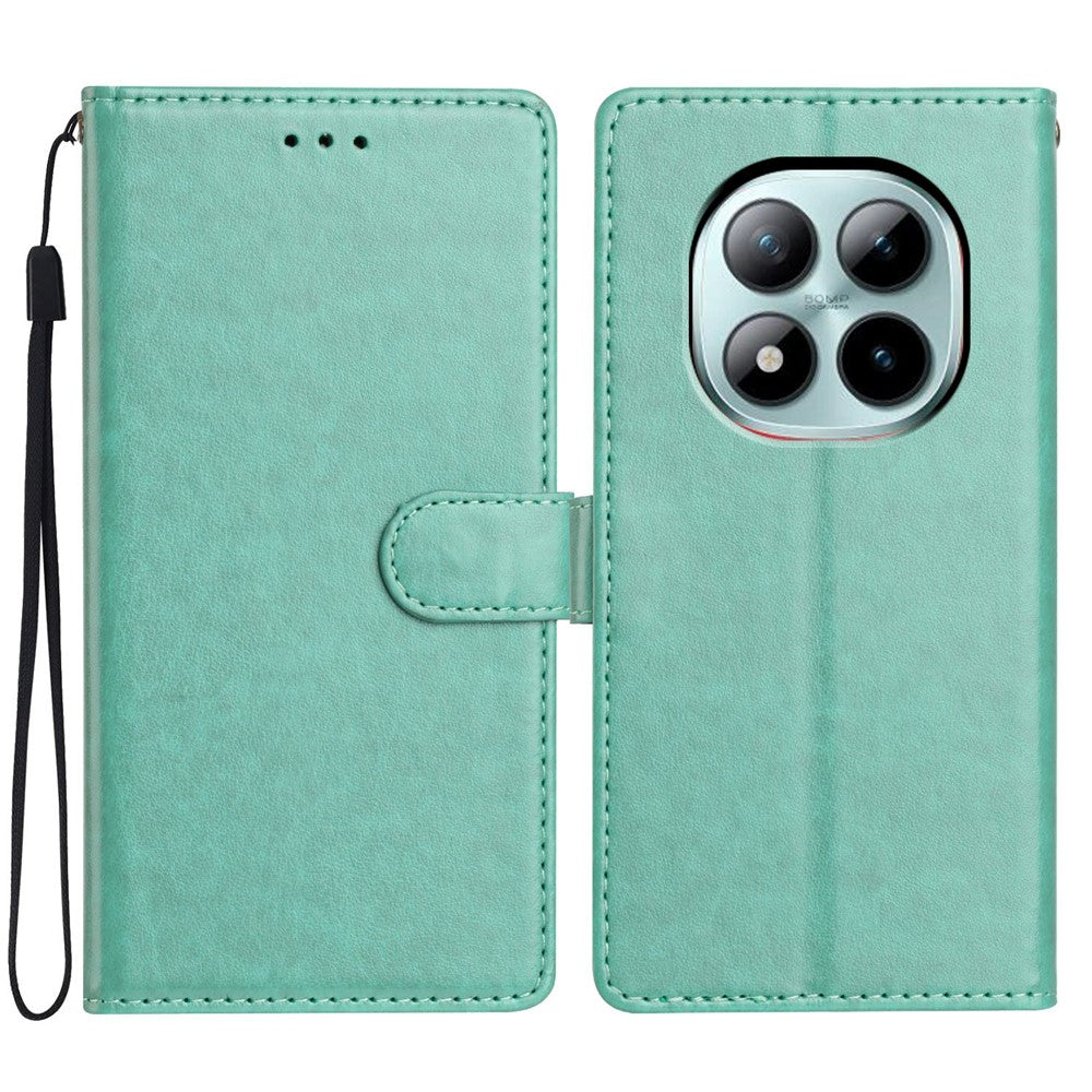 For Xiaomi Poco M8 Pro 5G / Redmi Note 15 Pro+ 5G (Global) Leather Case Wallet Stand Phone Cover with Handy Strap - Green
