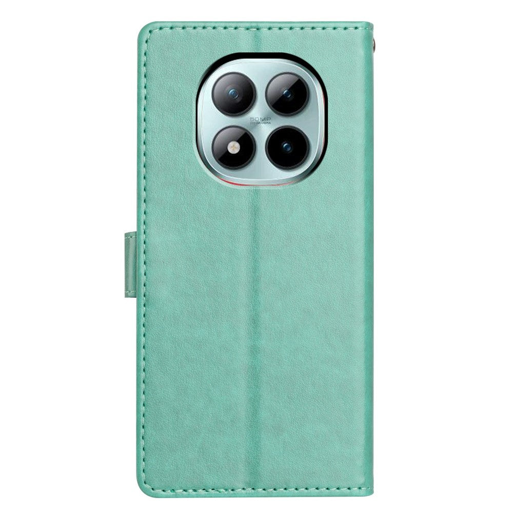 For Xiaomi Poco M8 Pro 5G / Redmi Note 15 Pro+ 5G (Global) Leather Case Wallet Stand Phone Cover with Handy Strap - Green
