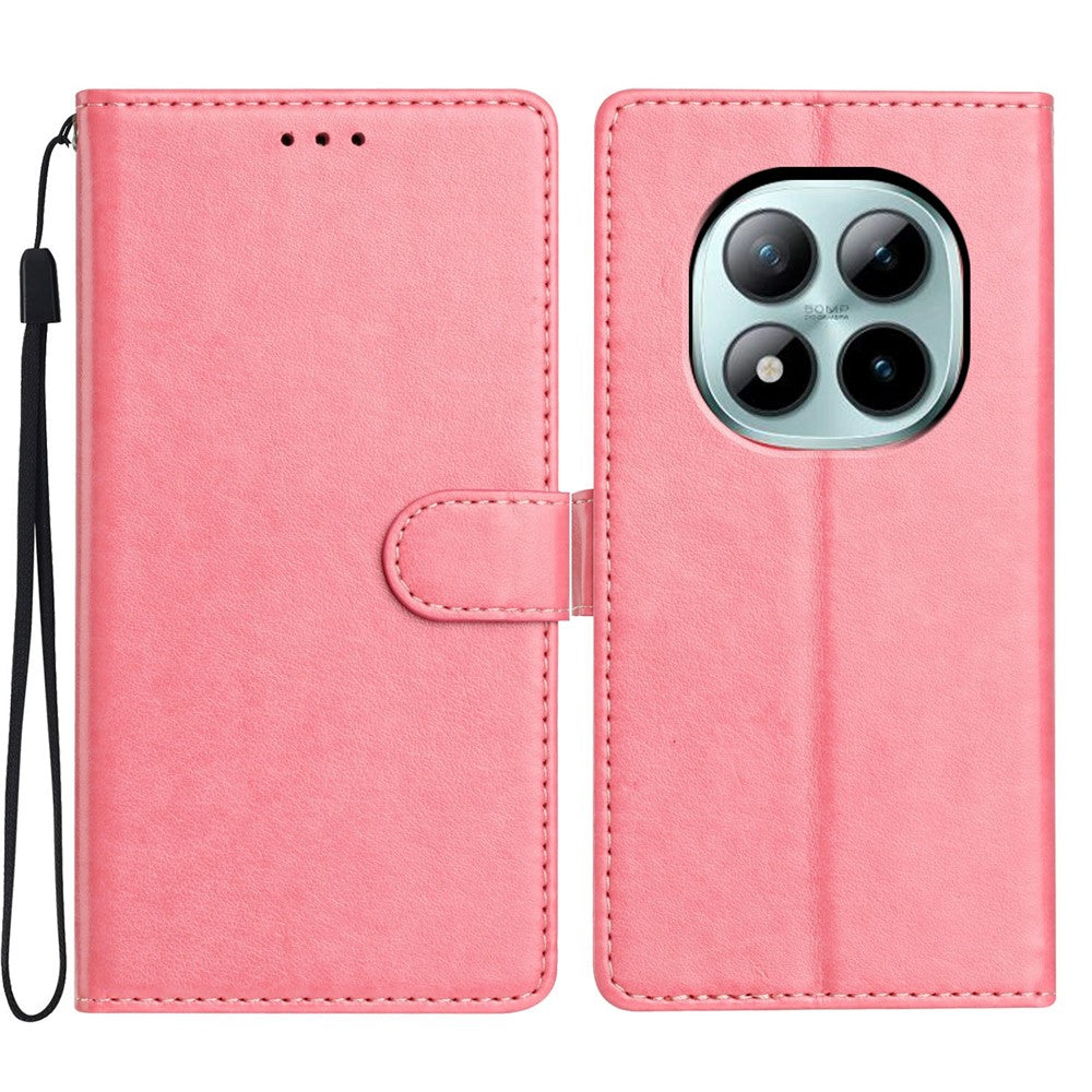 For Xiaomi Poco M8 Pro 5G / Redmi Note 15 Pro+ 5G (Global) Leather Case Wallet Stand Phone Cover with Handy Strap - Rose Gold
